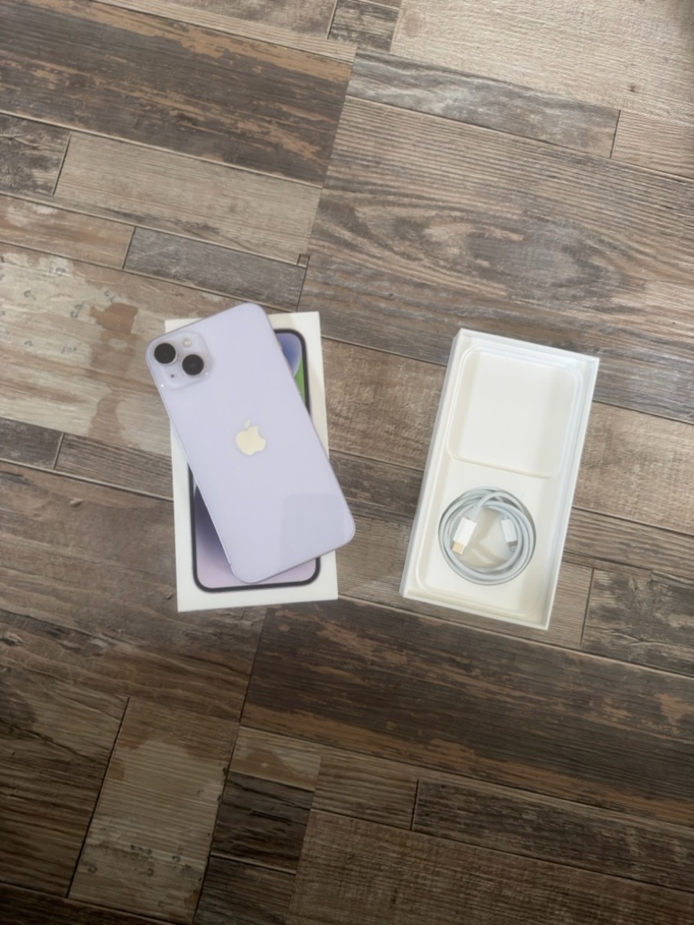 Apple iPhone 14 Plus Phone Purple with MagSafe-Compatible Black Case